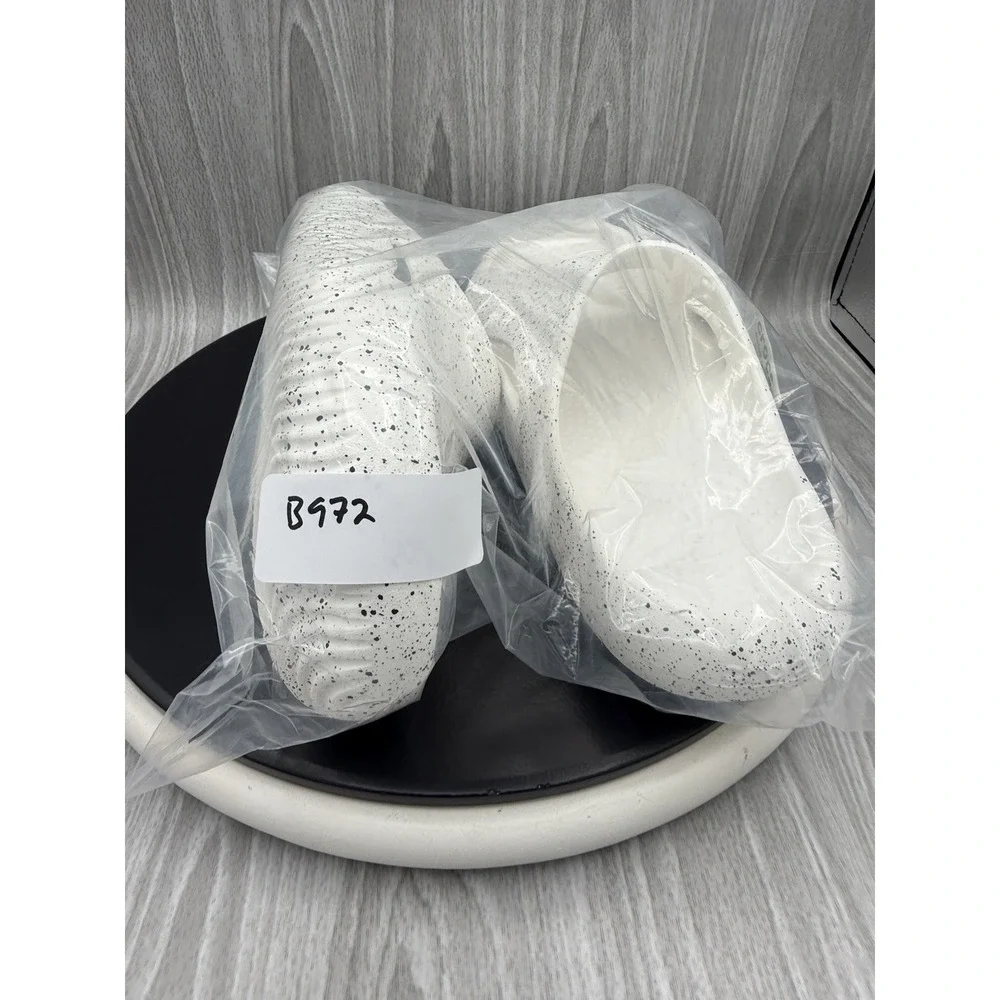 Crocs Mellow Recovery Speckle Slides Mens Size 7 White Slip On Comfort Sandals - Picture 12 of 12